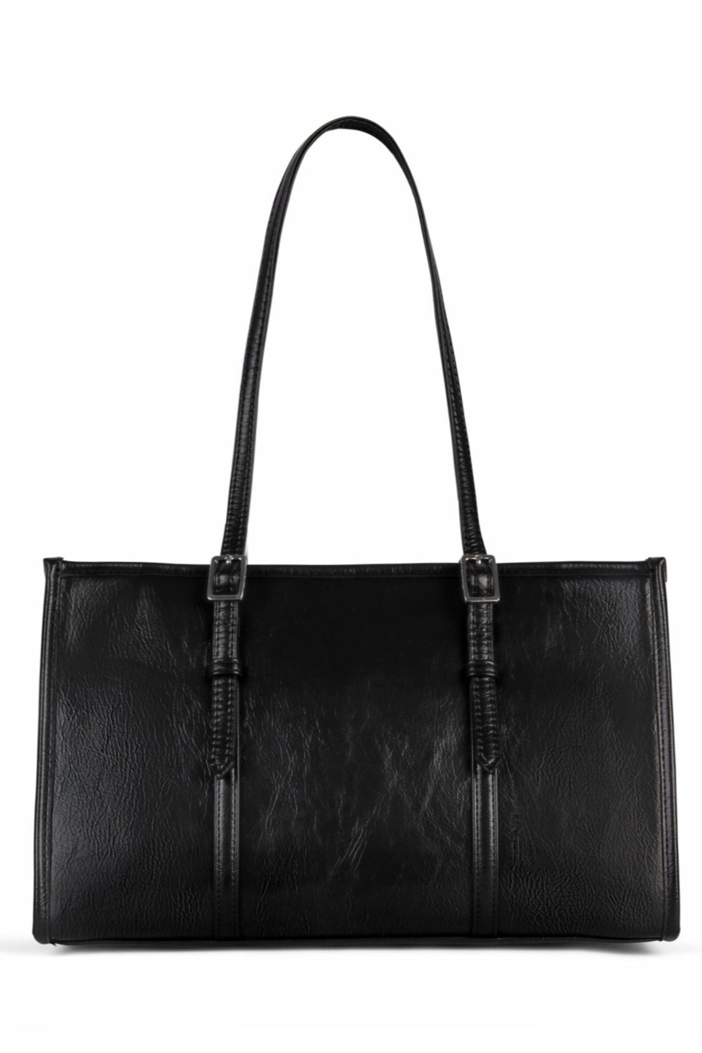 Vue arrière du sac Zephyr noir cabas rectangulaire