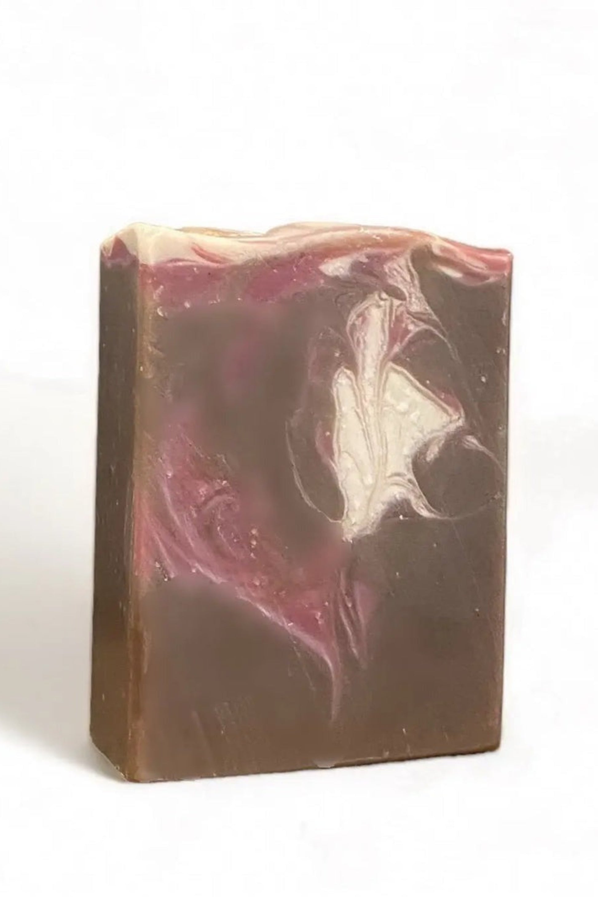 savon artisanal marbre rose et creme debout + marbrures florales