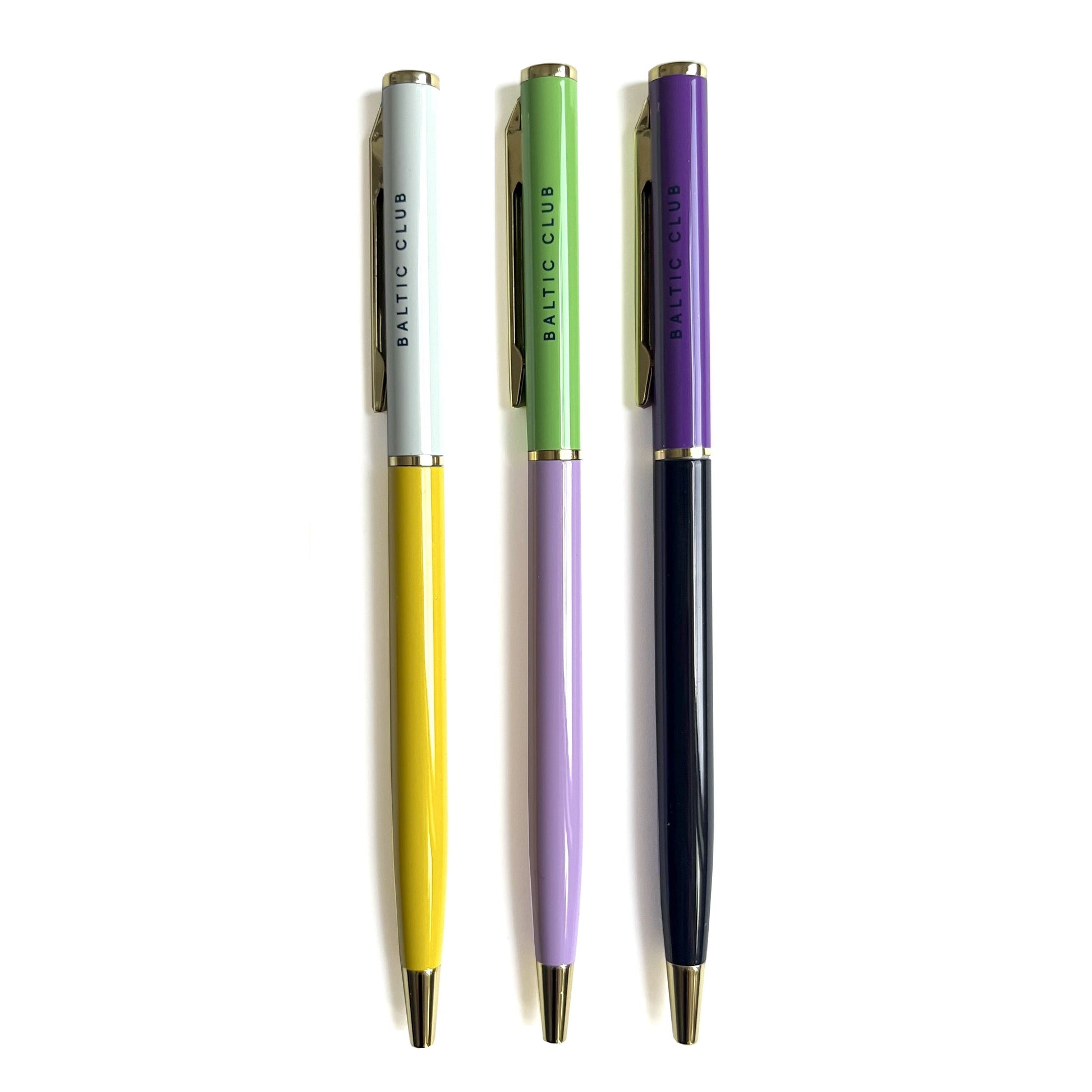 Paquet de 3 stylos Hypnosis – stylos à bille colorés avec encre noire

