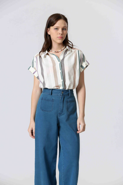 Marielle Créme - Chemise Rayée en coton